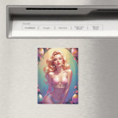 ブロンドピンナップピンク下着イースターエッグ マグネット (インサイチュ (食洗機))