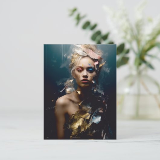 ブロンドファッションモデル撮影 ポストカード (スタンド正面)