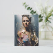 ブロンドファッションモデル撮影 ポストカード (スタンド正面)