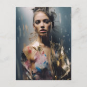 ブロンドファッションモデル撮影 ポストカード (正面)