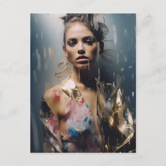 ブロンドファッションモデル撮影 ポストカード (正面)