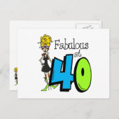 ブロンドファブラスアット40誕生日 ポストカード (正面/裏面)