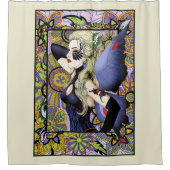 ブロンドフェアリーフローラパープル シャワーカーテン (正面)