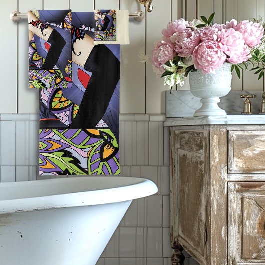 ブロンドフェアリーフローラパープル バスタオルセット