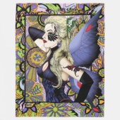 ブロンドフェアリーフローラパープル フリースブランケット (正面)