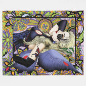 ブロンドフェアリーフローラパープル フリースブランケット (正面(横))