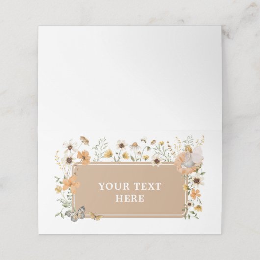 ブロンドフェアリー秋ワイルドフラワー誕生日フードラベル プレイスカード (外部開封)