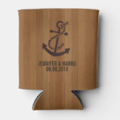 ブロンドフェイクウッドストライプいかり 缶クーラー (正面)