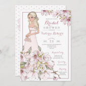 ブロンドブライドフローラブライダルシャワー 招待状 (正面/裏面)