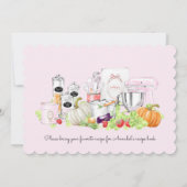 ブロンドブライドレトロブライダルキッチンシャワー 招待状 (裏面)