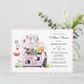 ブロンドブライドレトロブライダルキッチンシャワー 招待状 (スタンド正面)