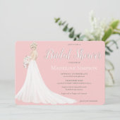 ブロンドブライド結婚ズガウンブライダルシャワー 招待状 (スタンド正面)