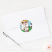 ブロンドブライド&きらきら光る結婚式用シール ラウンドシール (封筒)
