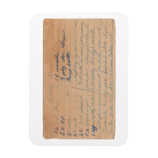 ブロンドブラウニーヴィンテージレシピカードマグネット マグネット (縦)