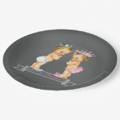 ブロンドプリンスとプリンセスシャルボードベビーシャワー ペーパープレート (アングル)