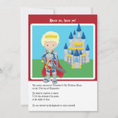 ブロンドプリンスアンドキャッスルバースデーパーティーかわいい 招待状 (正面)