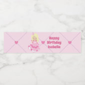 ブロンドプリンセスかわいいカスタムピンクバースデーパーティー ペットボトルラベル (シングルラベル)