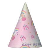 ブロンドプリンセスアンドユニコーンレインボー誕生日 パーティーハット (左)
