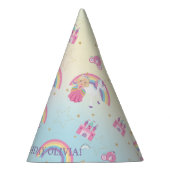 ブロンドプリンセスアンドユニコーンレインボー誕生日 パーティーハット (右)