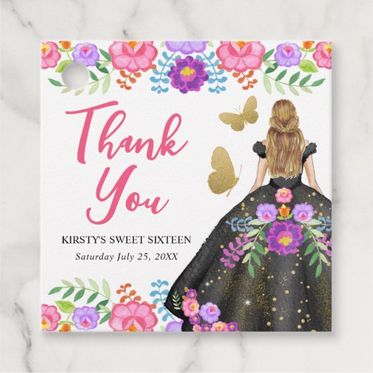 ブロンドプリンセスメキシコフローラドレススウィート16 フェイバータグ (正面)