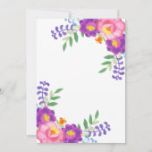 ブロンドプリンセスメキシコフローラドレススウィート16 招待状 (裏面)