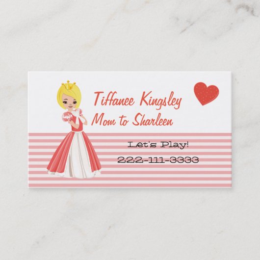 ブロンドプリンセスモンミーネットワーキングカード コーリングカード (正面)