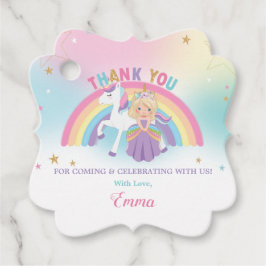 ブロンドプリンセスユニコーン誕生日パーティーありがとうF フェイバータグ