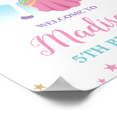 ブロンドプリンセスユニコーン誕生日レインボーウェルカム ポスター (角)