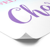 ブロンドプリンセスユニコーン誕生日レインボーウェルカム ポスター (角)