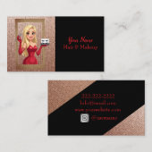 ブロンドヘアエレガントレディーアンド金ゴールド美しい 名刺 (正面/裏面)