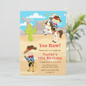 ブロンドヘアカウボーイバースデーパーティー 招待状 (スタンド正面)