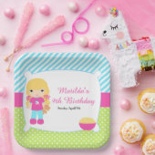 ブロンドヘアガールスリーポバースランバーパーティー ペーパープレート (パーティー)