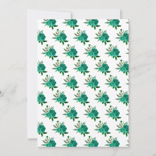 ブロンドヘアプリンセスグリーンフローラキンセアニェラ 招待状 (裏面)