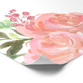 ブロンドヘアプリンセスピンクフローラ誕生日歓迎 ポスター (角)