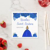 ブロンドヘアプリンセスブルーフローラSweet sixteen スタンダードカクテルナプキン (インサイチュ)