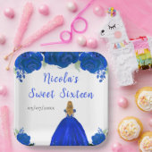 ブロンドヘアプリンセスブルーフローラSweet sixteen ペーパープレート (パーティー)