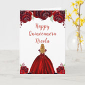 ブロンドヘアプリンセスレッドフローラキンセアニェラ カード (黄色い花)