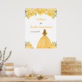 ブロンドヘアプリンセス金ゴールドキンセアニェラウェルカム ポスター (キッチン)