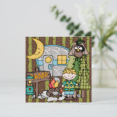 ブロンドヘアボーイキャンプ誕生日招待状 招待状 (スタンド正面)