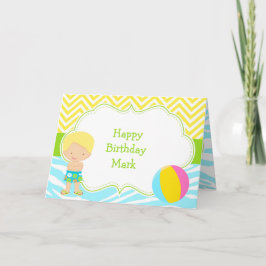 ブロンドヘアボーイプールパーティーバッシュパーティー カード