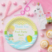 ブロンドヘアボーイプールパーティーバッシュパーティー ペーパープレート (パーティー)