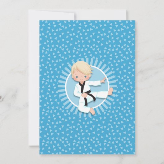 ブロンドヘアーカラートフードボーイズ誕生日招待状 招待状 (裏面)