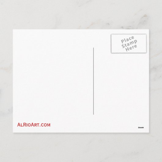 ブロンドヘア、ブルーアイド美しいイラストレーション- Al Rio シーズンポストカード (裏面)