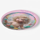 ブロンドベビーマーメイドバブル ペーパープレート (アングル)