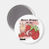 ブロンドベリー第6誕生日Tシャツとギフト マグネット (正面/裏面)