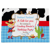 ブロンドボーイカウボーイウェスタン誕生日ありがとう ラージペーパーバッグ (正面)