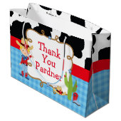 ブロンドボーイカウボーイウェスタン誕生日ありがとう ラージペーパーバッグ (裏面アングル)