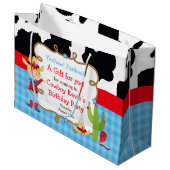 ブロンドボーイカウボーイウェスタン誕生日ありがとう ラージペーパーバッグ (正面アングル)