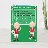 ブロンドボーイズサッカーワード検索ハッピーバースデー カード (裏面)