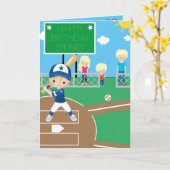 ブロンドボーイズ野球ワードサーチハッピーバースデー カード (黄色い花)